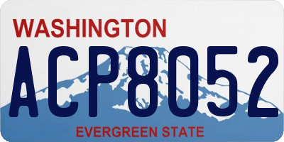 WA license plate ACP8052