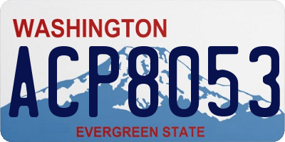 WA license plate ACP8053