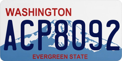 WA license plate ACP8092