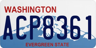 WA license plate ACP8361