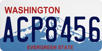 WA license plate ACP8456