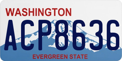 WA license plate ACP8636