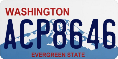 WA license plate ACP8646