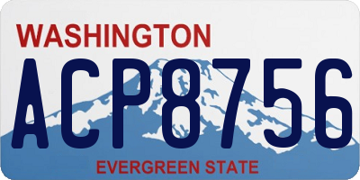 WA license plate ACP8756