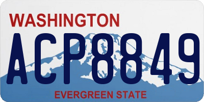 WA license plate ACP8849