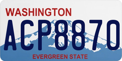 WA license plate ACP8870