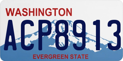 WA license plate ACP8913