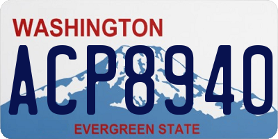 WA license plate ACP8940