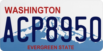 WA license plate ACP8950