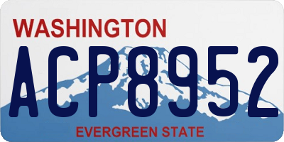 WA license plate ACP8952
