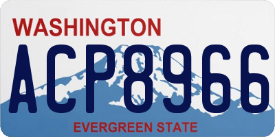 WA license plate ACP8966