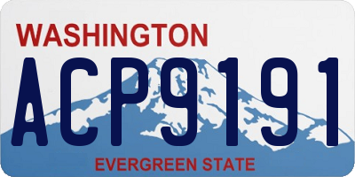 WA license plate ACP9191