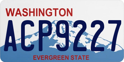 WA license plate ACP9227