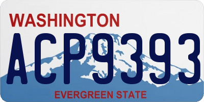 WA license plate ACP9393