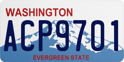 WA license plate ACP9701