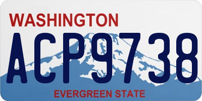 WA license plate ACP9738