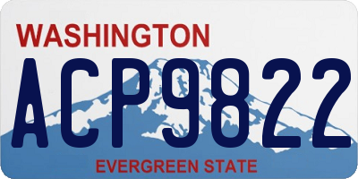 WA license plate ACP9822
