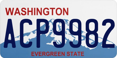 WA license plate ACP9982