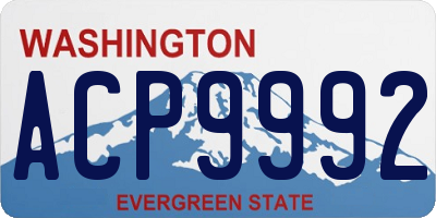 WA license plate ACP9992