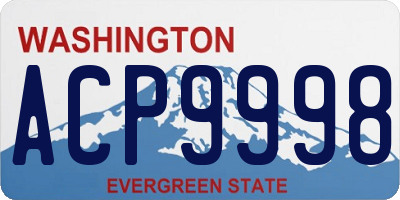 WA license plate ACP9998
