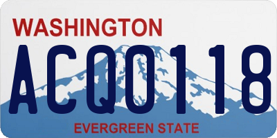 WA license plate ACQ0118
