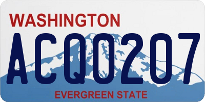 WA license plate ACQ0207