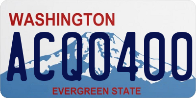 WA license plate ACQ0400