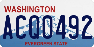 WA license plate ACQ0492