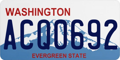 WA license plate ACQ0692