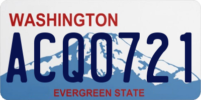 WA license plate ACQ0721