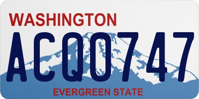 WA license plate ACQ0747