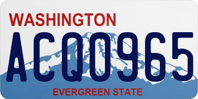 WA license plate ACQ0965