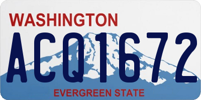 WA license plate ACQ1672