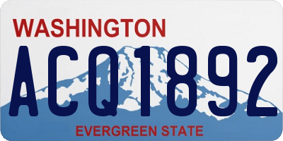 WA license plate ACQ1892