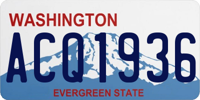 WA license plate ACQ1936