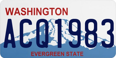 WA license plate ACQ1983