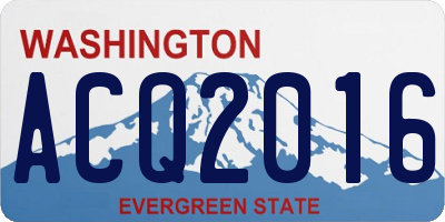 WA license plate ACQ2016