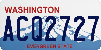 WA license plate ACQ2727