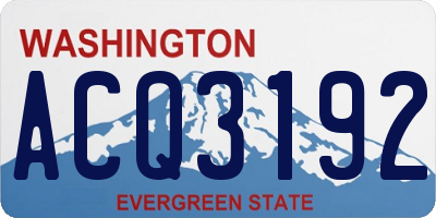 WA license plate ACQ3192