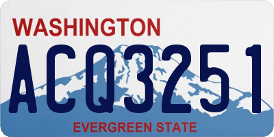 WA license plate ACQ3251