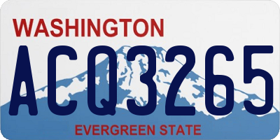 WA license plate ACQ3265