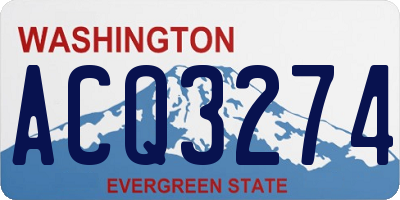 WA license plate ACQ3274