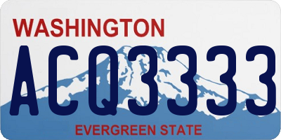 WA license plate ACQ3333