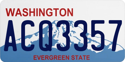 WA license plate ACQ3357