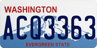 WA license plate ACQ3363