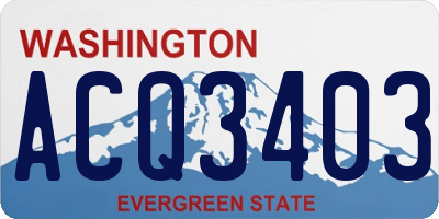 WA license plate ACQ3403