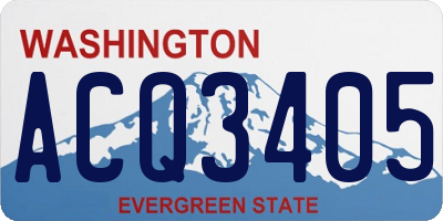 WA license plate ACQ3405