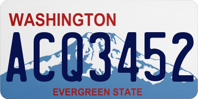 WA license plate ACQ3452