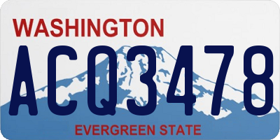 WA license plate ACQ3478