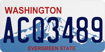 WA license plate ACQ3489